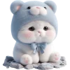 Blue Bear Cat Emoji Telegram Sticker #2 - Blue Bear Cat Emoji #2
