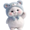 Blue Bear Cat Emoji Telegram Sticker #8 - Blue Bear Cat Emoji #8