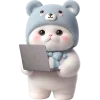 Blue Bear Cat Emoji Telegram Sticker #20 - Blue Bear Cat Emoji #20