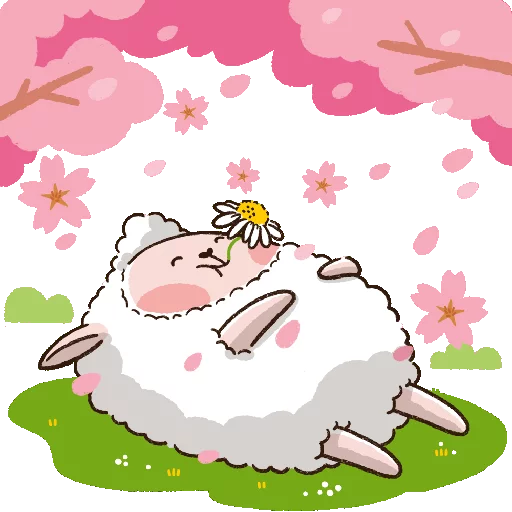 Sheep in a Flower Field