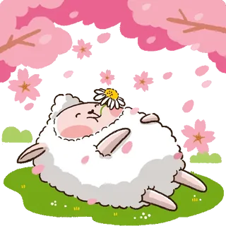 Sheep in a Flower Field