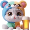 Cat Bear Rainbow Emoji Telegram Sticker #11 - Cat Bear Rainbow Emoji #11