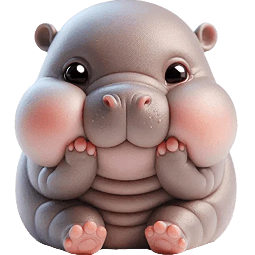 Cute Baby Hippo Telegram Sticker #4 - Cute Baby Hippo #4
