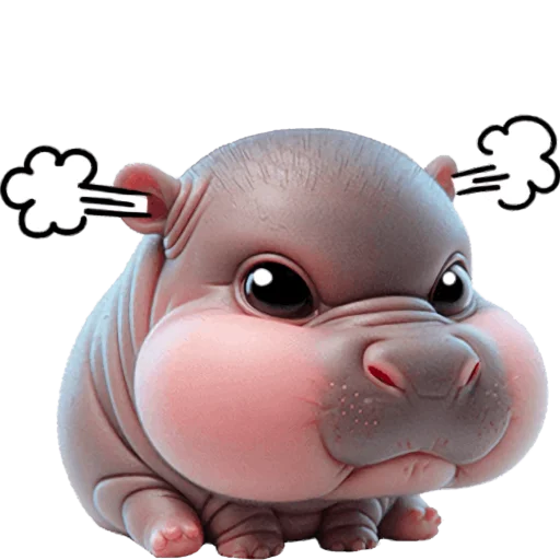 Cute Baby Hippo Telegram Sticker #14 - Cute Baby Hippo #14