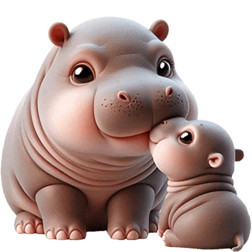 Cute Baby Hippo Telegram Sticker #16 - Cute Baby Hippo #16