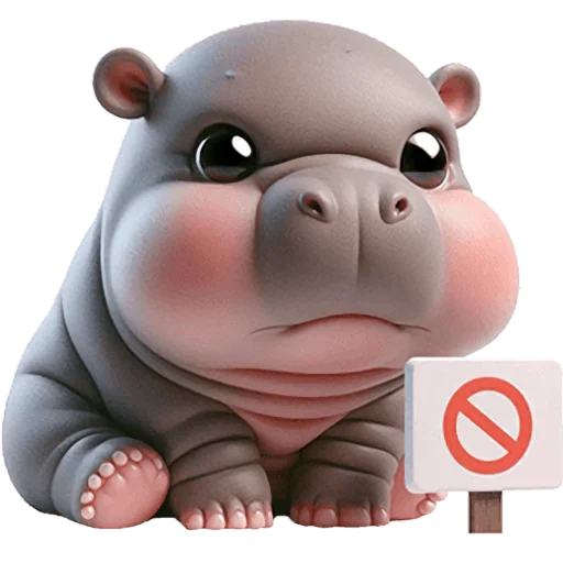 Cute Baby Hippo Telegram Sticker #19 - Cute Baby Hippo #19