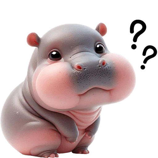 Cute Baby Hippo Telegram Sticker #20 - Cute Baby Hippo #20