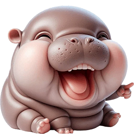 Cute Baby Hippo Telegram Sticker #21 - Cute Baby Hippo #21