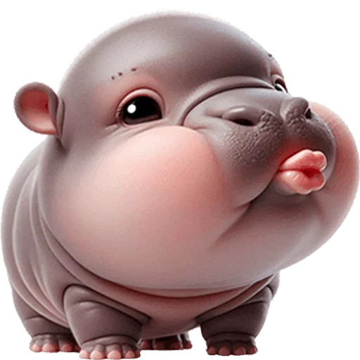 Cute Baby Hippo Telegram Sticker #24 - Cute Baby Hippo #24