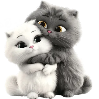 Affectionate Cat Couple