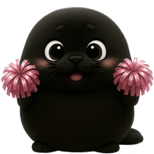 Black Baby Seal Telegram Sticker #2 - Black Baby Seal #2