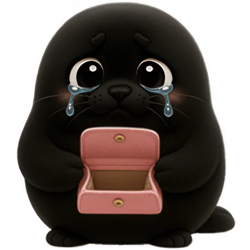 Black Baby Seal Telegram Sticker #10 - Black Baby Seal #10