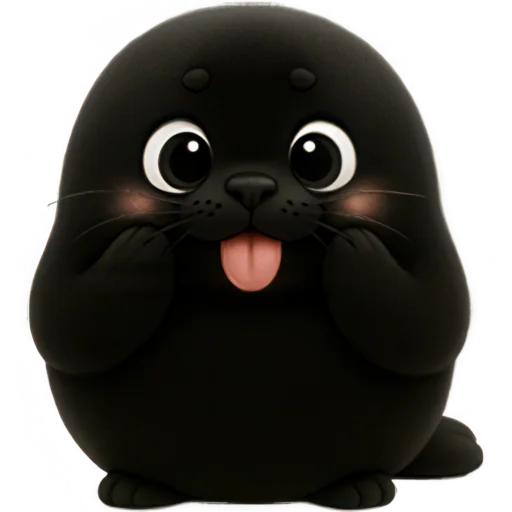 Black Baby Seal Telegram Sticker #11 - Black Baby Seal #11