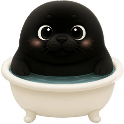 Black Baby Seal Telegram Sticker #13 - Black Baby Seal #13