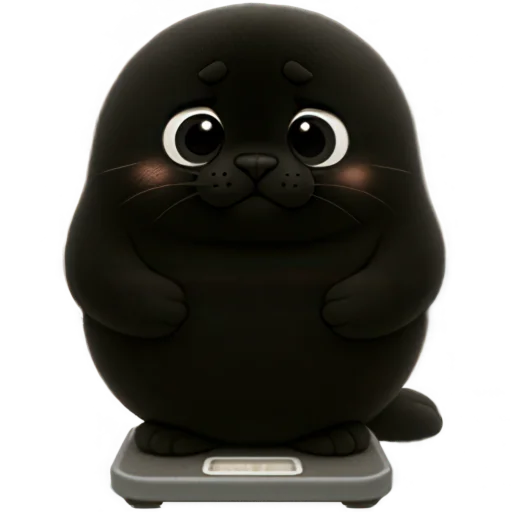 Black Baby Seal Telegram Sticker #14 - Black Baby Seal #14