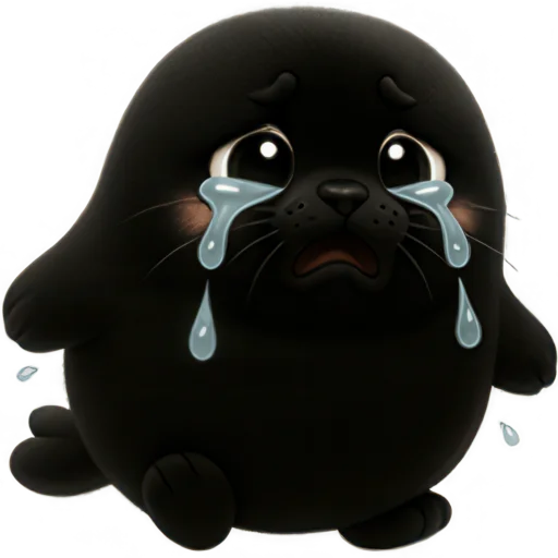 Black Baby Seal Telegram Sticker #19 - Black Baby Seal #19