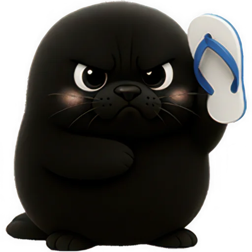 Black Baby Seal Telegram Sticker #21 - Black Baby Seal #21