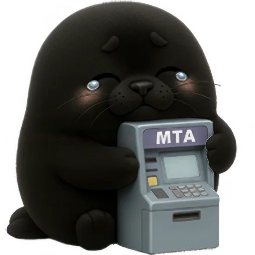 Black Baby Seal Telegram Sticker #24 - Black Baby Seal #24