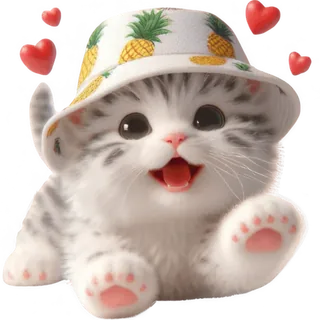Pineapple Hat Cat