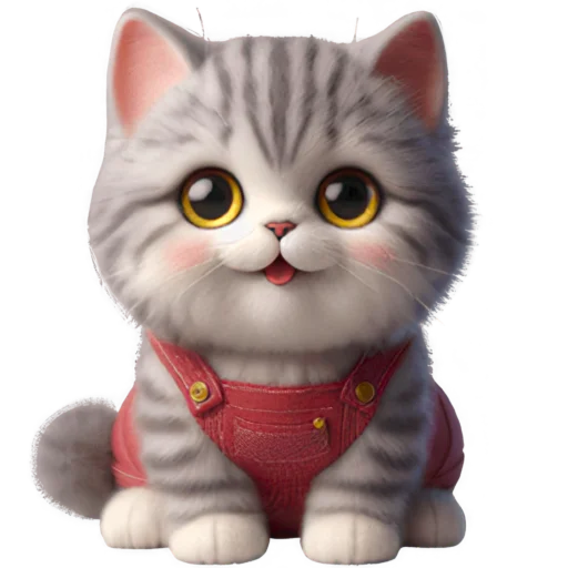 Kitten in Overalls
