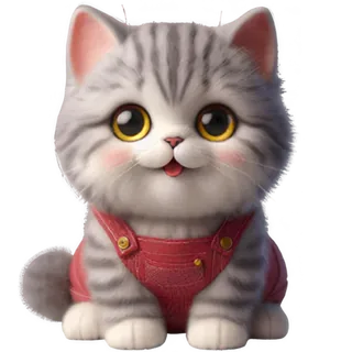Kitten in Overalls