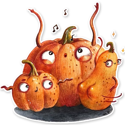 Cute Pumpkins Telegram Sticker #2 - Cute Pumpkins #2