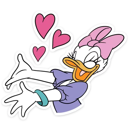 Donald and Daisy Duck Romance Stickers Telegram Sticker #1 - Donald and Daisy Duck Romance Stickers #1