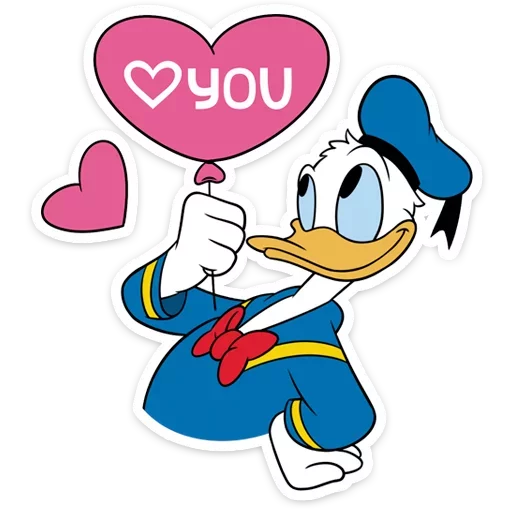 Donald and Daisy Duck Romance Stickers Telegram Sticker #8 - Donald and Daisy Duck Romance Stickers #8