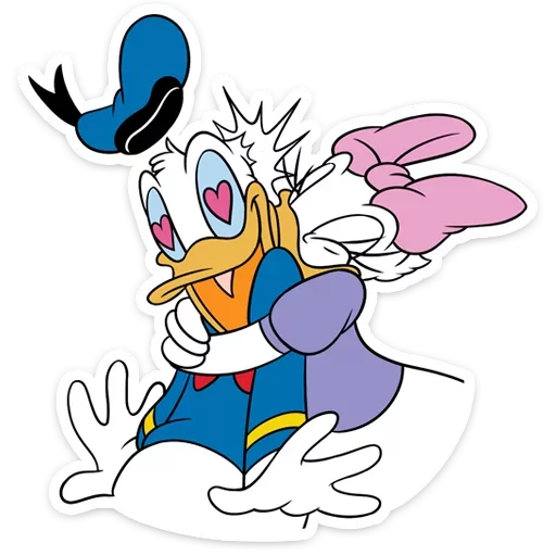 Donald and Daisy Duck Romance Stickers Telegram Sticker #14 - Donald and Daisy Duck Romance Stickers #14