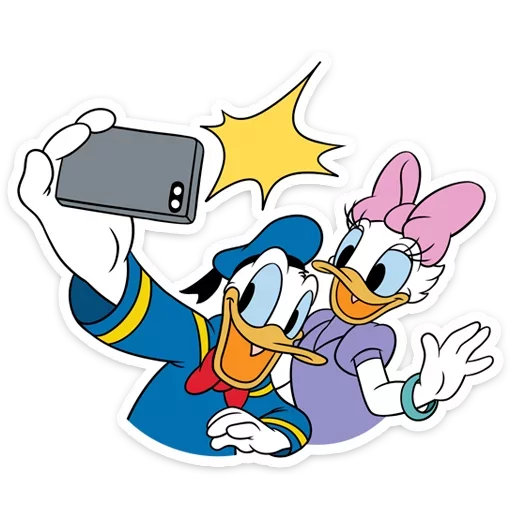 Donald and Daisy Duck Romance Stickers Telegram Sticker #15 - Donald and Daisy Duck Romance Stickers #15