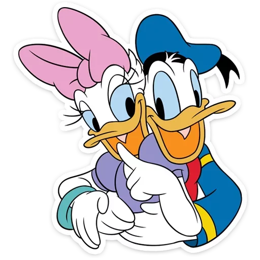 Donald and Daisy Duck Romance Stickers Telegram Sticker #17 - Donald and Daisy Duck Romance Stickers #17