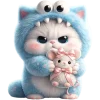 Furry Monster Cat Emoji Telegram Sticker #4 - Furry Monster Cat Emoji #4