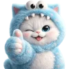 Furry Monster Cat Emoji Telegram Sticker #8 - Furry Monster Cat Emoji #8