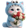 Furry Monster Cat Emoji Telegram Sticker #21 - Furry Monster Cat Emoji #21