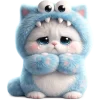 Furry Monster Cat Emoji Telegram Sticker #22 - Furry Monster Cat Emoji #22