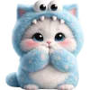 Furry Monster Cat Emoji Telegram Sticker #23 - Furry Monster Cat Emoji #23