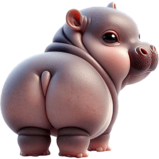 Cute Baby Hippo Telegram Sticker #7 - Cute Baby Hippo #7
