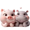 Hippo And Oink Emoji Telegram Sticker #7 - Hippo And Oink Emoji #7