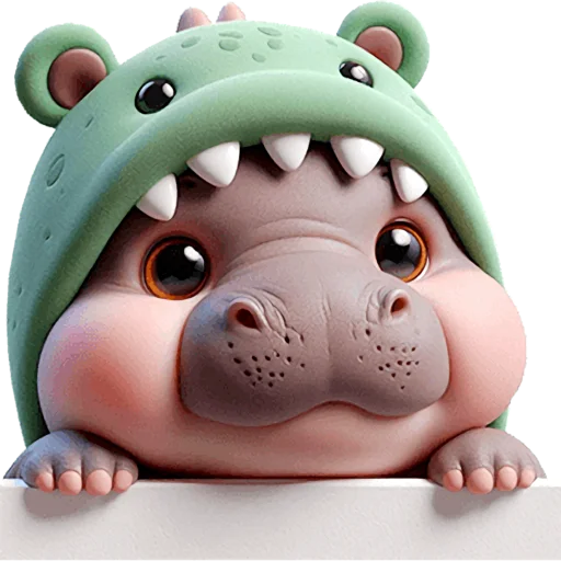 Baby Hippo in Dino Suit