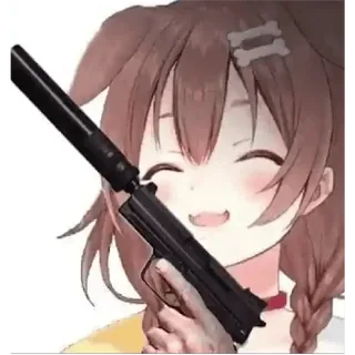 Korone with Gun