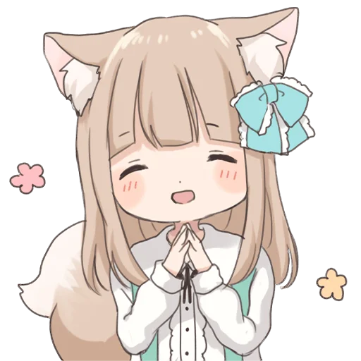 Wolf Ear Girl Stickers Telegram Sticker #5 - Wolf Ear Girl Stickers #5