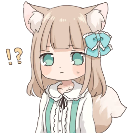 Wolf Ear Girl Stickers Telegram Sticker #10 - Wolf Ear Girl Stickers #10