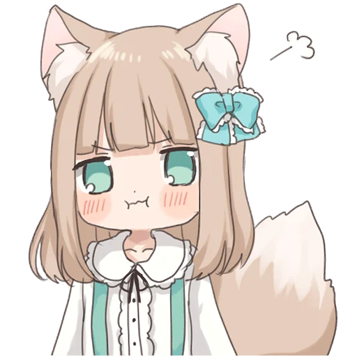Wolf Ear Girl Stickers Telegram Sticker #11 - Wolf Ear Girl Stickers #11