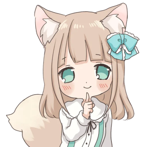 Wolf Ear Girl Stickers Telegram Sticker #13 - Wolf Ear Girl Stickers #13