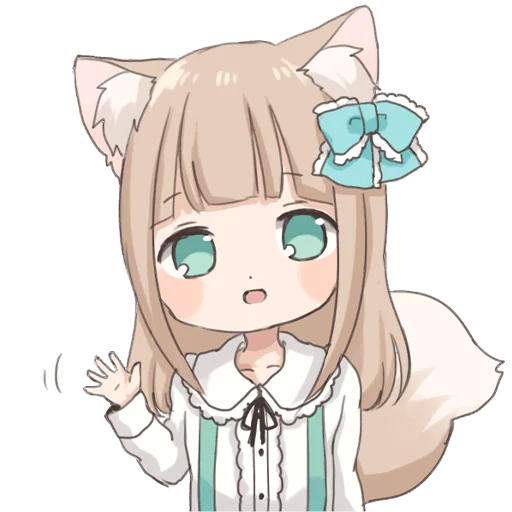 Wolf Ear Girl Stickers Telegram Sticker #14 - Wolf Ear Girl Stickers #14