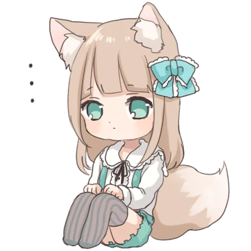 Wolf Ear Girl Stickers Telegram Sticker #17 - Wolf Ear Girl Stickers #17