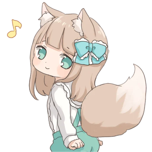 Wolf Ear Girl Stickers Telegram Sticker #19 - Wolf Ear Girl Stickers #19