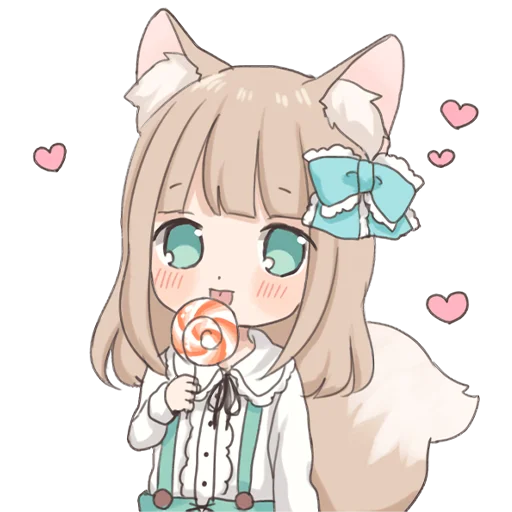 Wolf Ear Girl Stickers Telegram Sticker #23 - Wolf Ear Girl Stickers #23