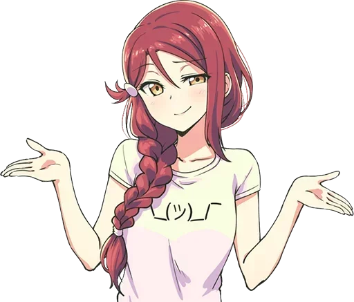 Anime Shrug And Confusion Reactions Telegram Sticker #12 - Anime Shrug And Confusion Reactions #12