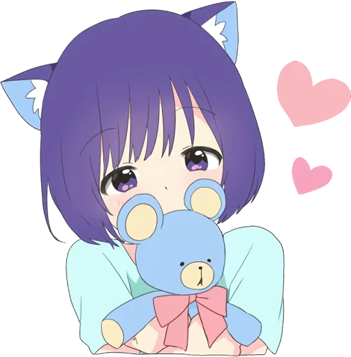 Catgirl Sticker Eng Dark Telegram Sticker #1 - Catgirl Sticker Eng Dark #1